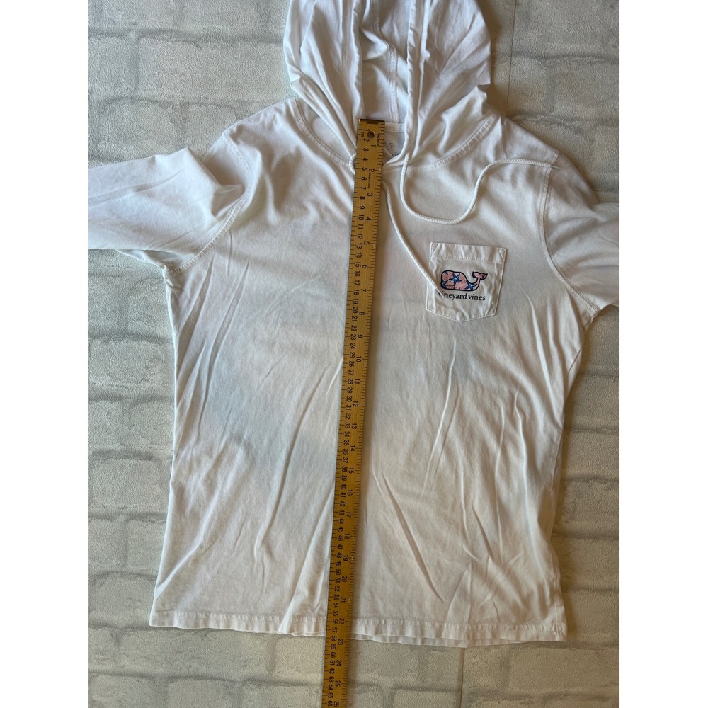 Vineyard Vines Womens White Fisherman Hooded Long Preppy Sleeve T-Shirt - Picture 5 of 5